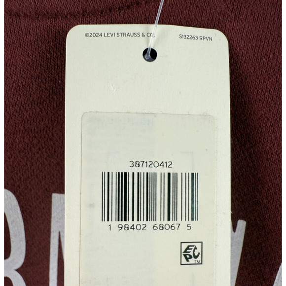 Levi's Relaxed Fit Graphic Andorra Crewneck Sweatshirt Maroon Size XL - Picture 6 of 14